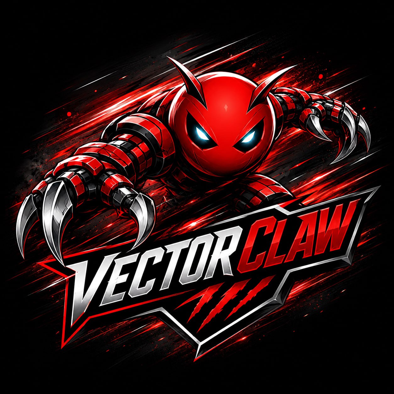 VectorClaw fast red lobster logo
