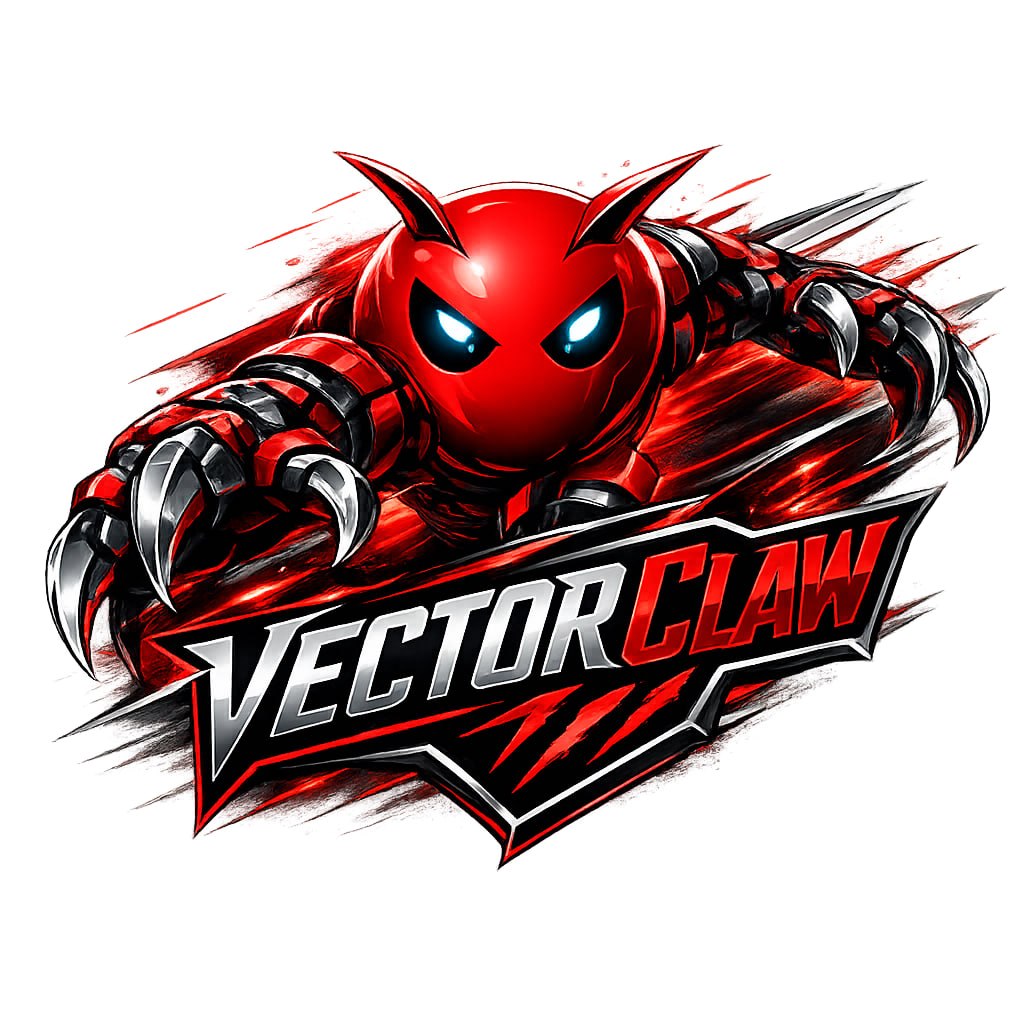 VectorClaw fast red lobster logo
